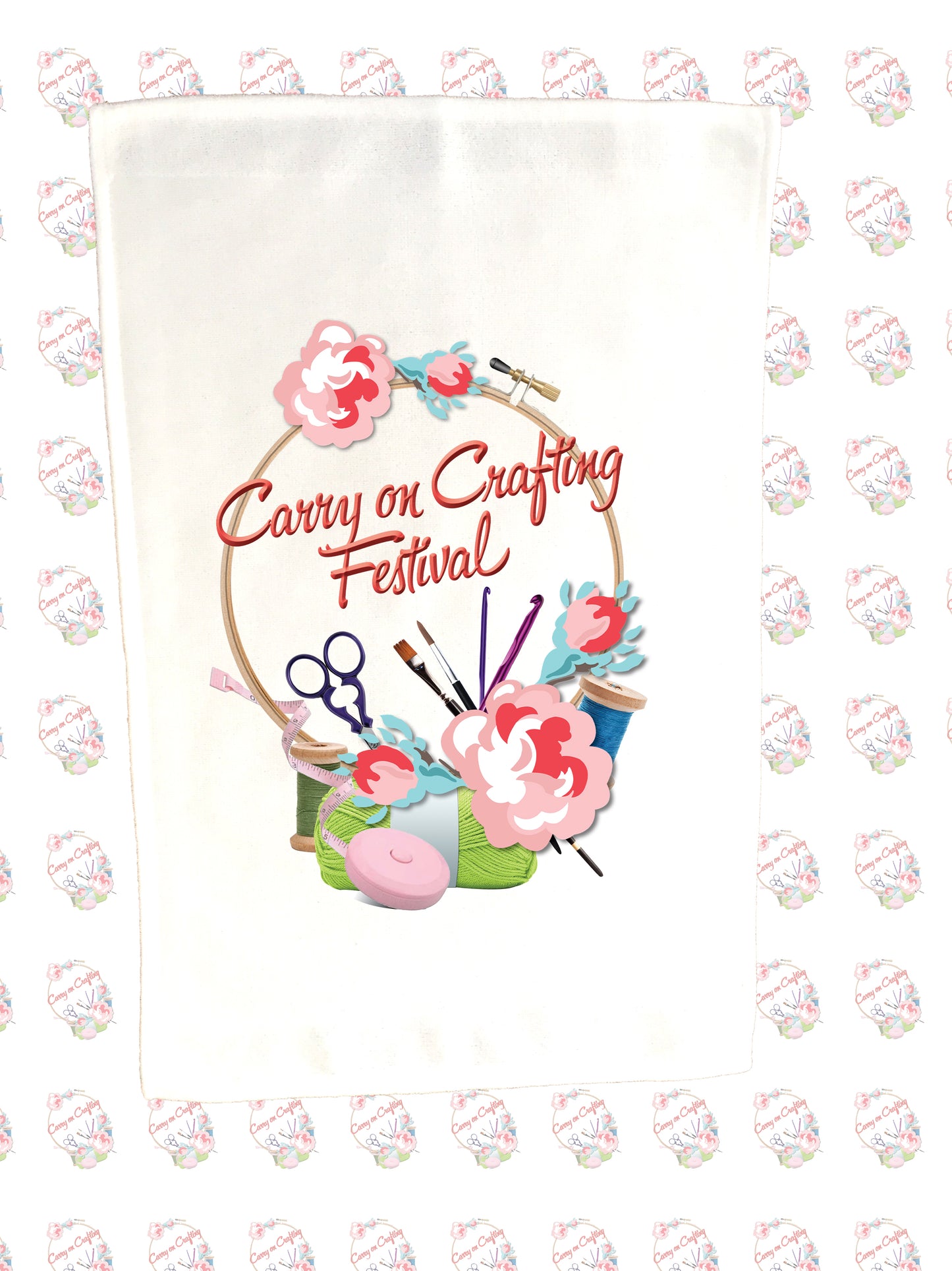 Carry on Crafting Tea Towel