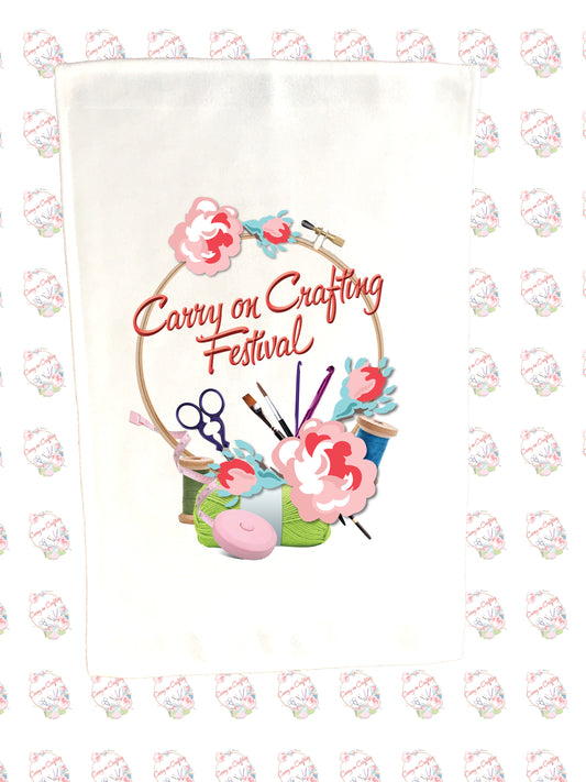 Carry on Crafting Tea Towel
