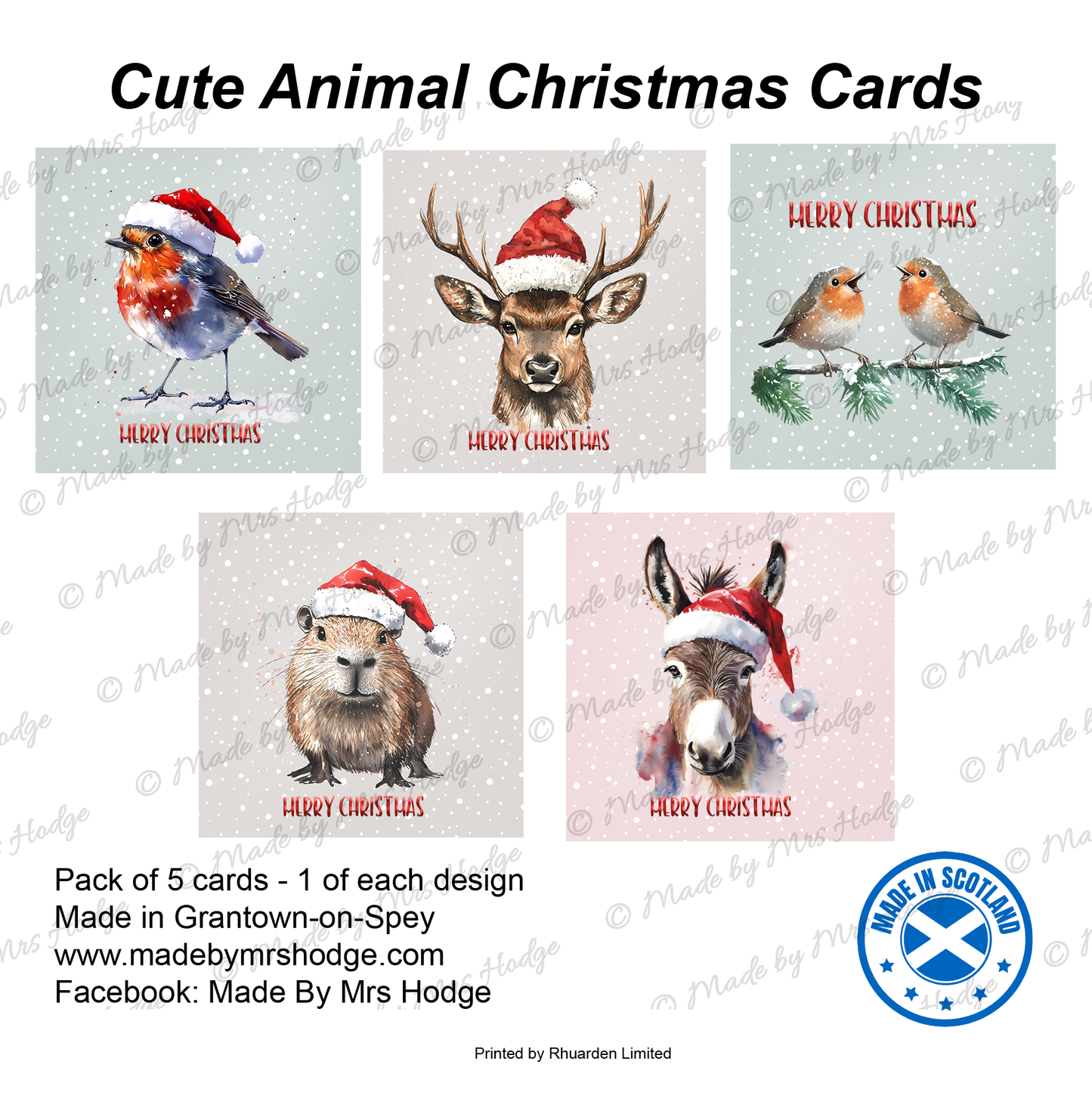 Cute Animal Christmas Cards