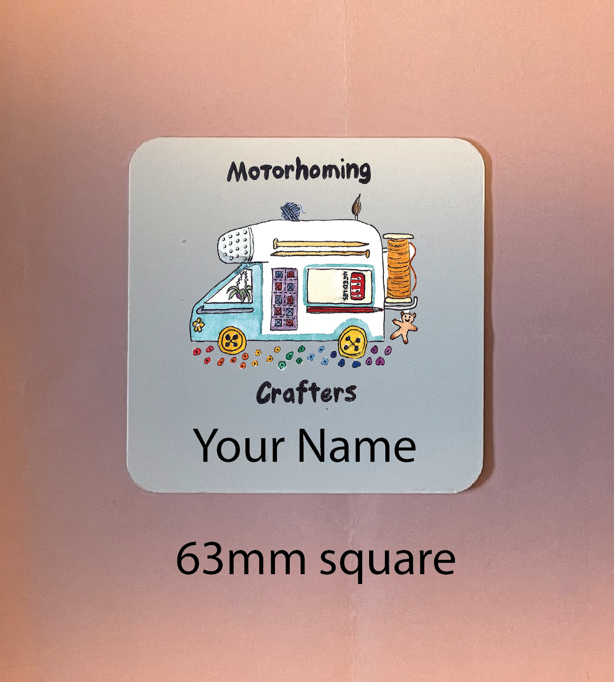 Motorhoming Crafters Badge with name (Free postage)