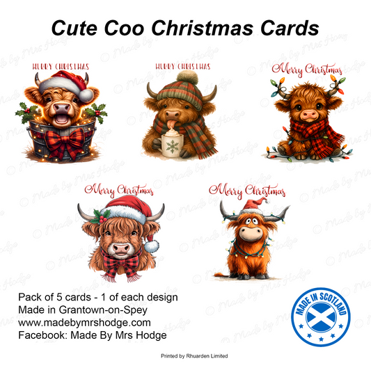 Highland Coo Christmas Cards