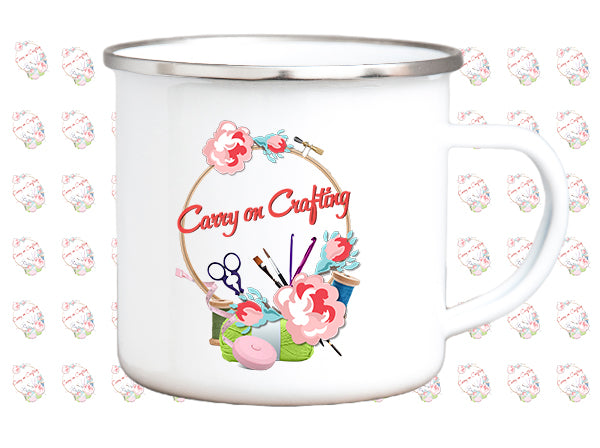 Carry on Crafting Enamel Mug