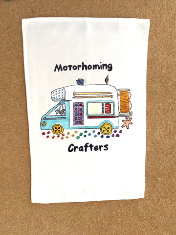 Motorhoming Crafters Tea Towel